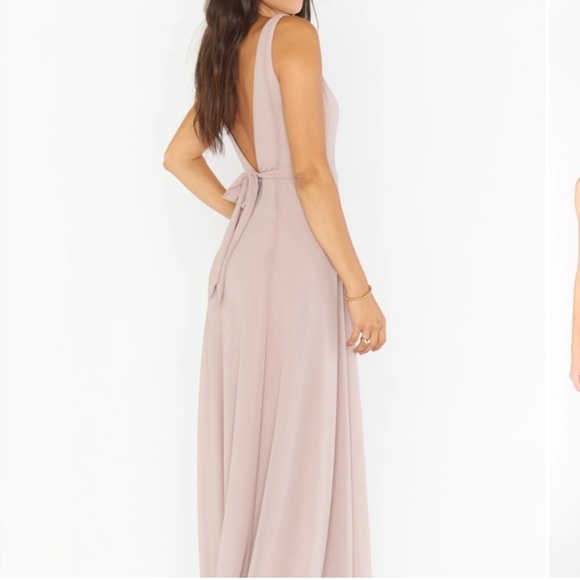 NWT Show Me Your Mumu Jenn Maxi Dress in Blush PInk V Neck Chiffon Size Small - Picture 2 of 7